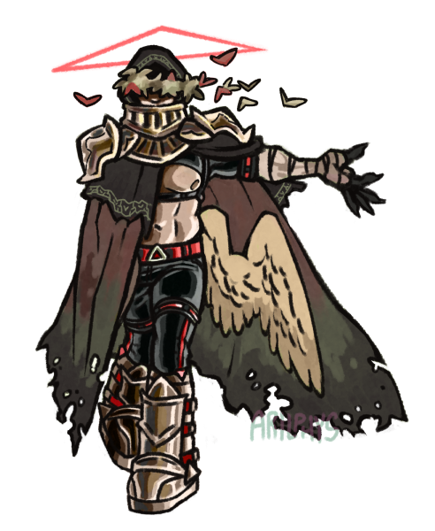 From 2023. A grim reaper angel with brass armor.